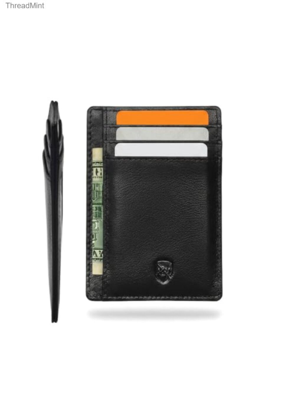 Slim Genuine Leather RFID Card Holder Front Pocket Wallet Gift Boxed